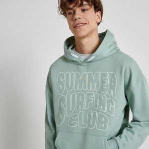 Oversized hoodie in molton LA REDOUTE COLLECTIONS. Geruwd molton materiaal. Maten XXXS. Groen kleur