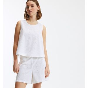 LA REDOUTE COLLECTIONS - Mouwloze Top - Ecru - Katoen