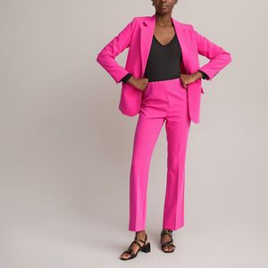 Flare broek met hoge taille LA REDOUTE COLLECTIONS. Polyester materiaal. Maten 48 FR - 46 EU. Roze kleur