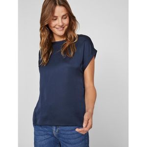 T-shirt in satijn, ronde hals VILA. Polyester materiaal. Maten 40 FR - 38 EU. Blauw kleur