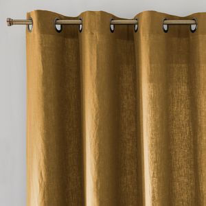 La Redoute Interieurs - Gordijn - Brons - Gewassen Linnen - Oogjes