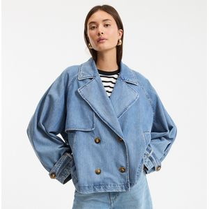 La Redoute Collections - Signature MARCELLIN - Korte Trenchcoat - Blauw - Tencel/Lyocell