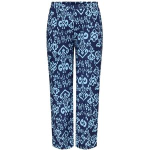 Wijde, bedrukte broek ONLY CARMAKOMA. Viscose materiaal. Maten 52 FR - 50 EU. Blauw kleur