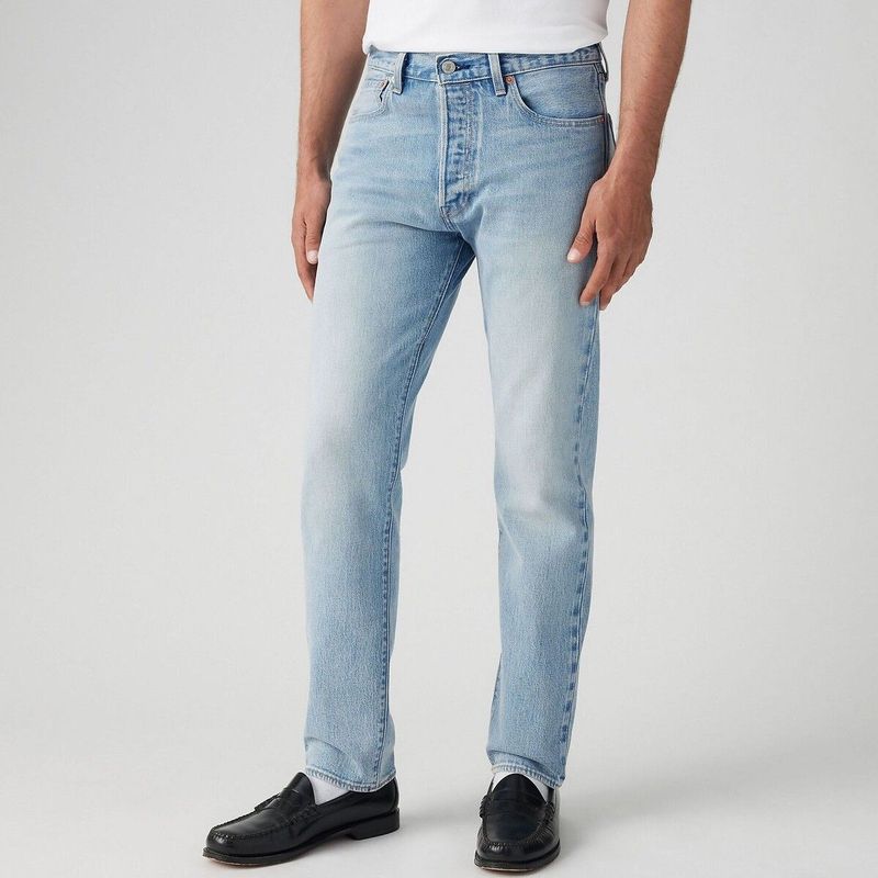 Levi's - 501 Slim Taper - Spijkerbroek - Blauw - 99% Katoen, 1% Elastaan