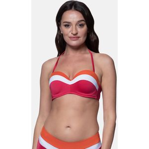 Bandeau bikini-BH met paddings Lawaki DORINA.  materiaal. Maten 85B FR - 70B EU. Oranje kleur