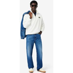 LACOSTE - Sweater - Beige - Katoen - Rits en Geborduurd Logo