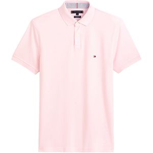 Rechte polo in stretch piquétricot TOMMY HILFIGER. Katoen materiaal. Maten M. Roze kleur