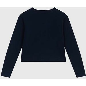 PETIT BATEAU - Damesvest - Marineblauw - Katoen - Ronde Hals - Lange Mouwen