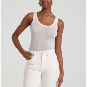 T-shirt met ronde hals zonder mouwen Massachusetts AMERICAN VINTAGE. Katoen materiaal. Maten M. Wit kleur