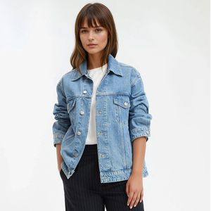 LA REDOUTE COLLECTIONS - Oversized Jeansvest - Blauw - Katoen