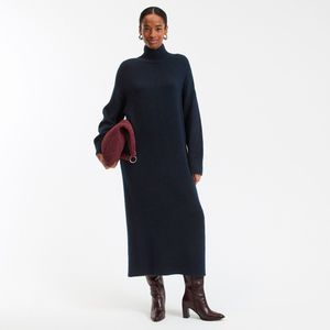 Lange trui-jurk, lange mouwen LA REDOUTE COLLECTIONS. Polyester materiaal. Maten XS. Blauw kleur