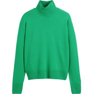 LA REDOUTE COLLECTIONS - Trui - Groen - Wol - Opstaande Kraag