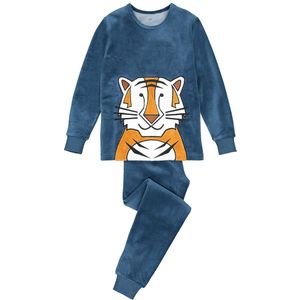 Pyjama in fluweel, tijgermotief LA REDOUTE COLLECTIONS. Fluweel materiaal. Maten 8 jaar - 126 cm. Blauw kleur