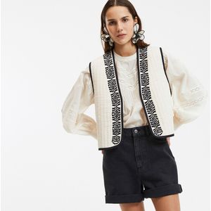 LA REDOUTE COLLECTIONS - Mouwloos Vest - Ecru - Geborduurd - Katoen