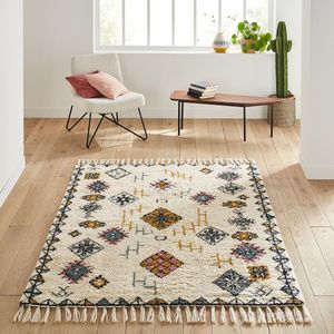 Wollen vloerkleed in berber stijl, Jalna LA REDOUTE INTERIEURS. Wol materiaal. Maten 160 x 230 cm. Multicolor kleur