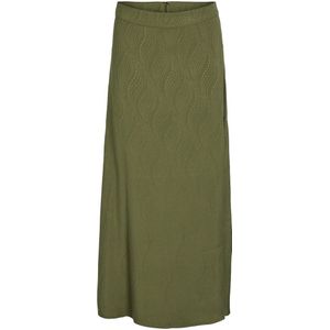 Midi-rok getextureerd VILA. Polyester materiaal. Maten 40 FR - 38 EU. Groen kleur