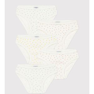 Set van 5 slips met hartenprint PETIT BATEAU. Katoen materiaal. Maten 10 jaar - 138 cm. Wit kleur