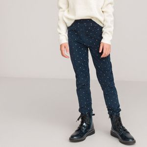 Jeggingbroek in fluweel met sterrenprint LA REDOUTE COLLECTIONS. Katoen materiaal. Maten 5 jaar - 108 cm. Blauw kleur