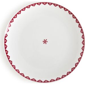 Set van 4 platte borden in porselein, Flocani LA REDOUTE INTERIEURS. Porselein materiaal. Maten één maat. Rood kleur