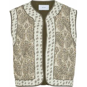 VILA - Bedrukt Mouwloos Vest - Groen - Viscose