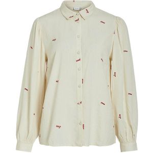 VILA - Geborduurde Blouse - Ecru - Viscose