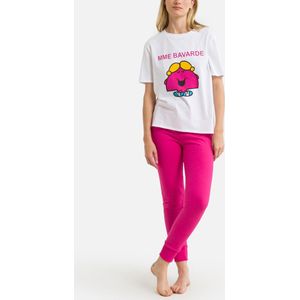 Mme Bavarde - Pyjama - Wit/Fuchsia - Katoen