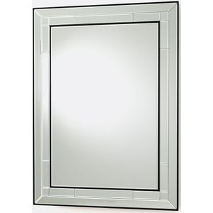 Andella - Rechthoekige Spiegel - Zwart - MDF - Afgeschuinde Afwerking