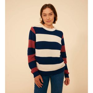 Gestreepte trui PETIT BATEAU. Katoen materiaal. Maten M. Blauw kleur