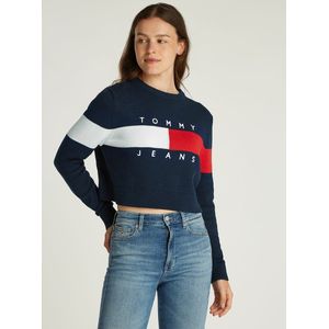 Trui met ronde hals en motief TOMMY JEANS. Katoen materiaal. Maten XL. Blauw kleur