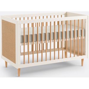 Taga - Babybedje - Wit - Rotan Fronten - Verstelbare Bedbodem