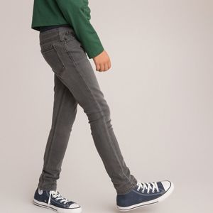 Slim jeans, gemakkelijk aan te trekken LA REDOUTE COLLECTIONS. Denim materiaal. Maten 8 jaar - 126 cm. Grijs kleur