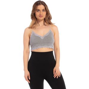 MAGIC BODYFASHION - Bustier Cozy Crop Top - Mêleegrijs - Modal