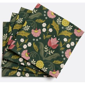La Redoute Intérieurs - Suzanna - Servetten - Groen - Gewassen Katoen - Set van 4