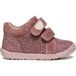 Sneakers in leer met klittenband, eerste stapjes, Macchia GEOX. Leer materiaal. Maten 23. Roze kleur