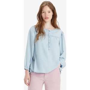 Hemd Halsey, lange mouwen LEVI'S. Tencel/lyocell materiaal. Maten XS. Blauw kleur