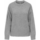 Only - ONLRENE LIFE LS BUTTON O-NECK CC KNT - Gebreide Trui - Medium Grey Melange