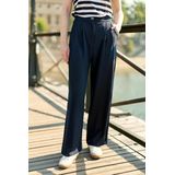 LA PETITE ÉTOILE - PAOLO - Wijde Broek met Plooien - Blauw - Polyester