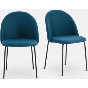 Set van 2 stoelen Nordie LA REDOUTE INTERIEURS. Stof materiaal. Maten één maat. Blauw kleur