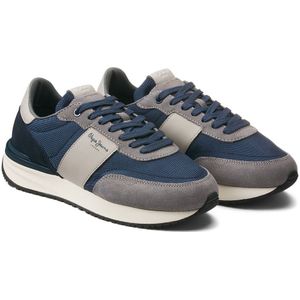 Lage sneakers Buster Supra M PEPE JEANS. Leer materiaal. Maten 42. Blauw kleur