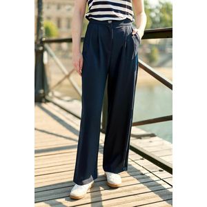 LA PETITE ÉTOILE - PAOLO - Wijde Broek met Plooien - Blauw - Polyester