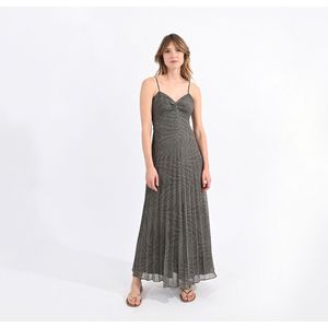 Lange, bedrukte jurk, met smalle bandjes MOLLY BRACKEN. Polyester materiaal. Maten S. Groen kleur