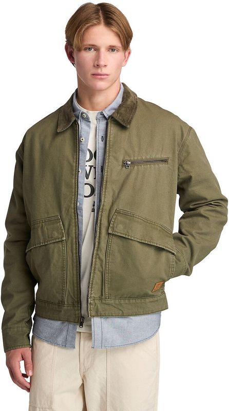 Stafford - Washed Canvas Jacket - Groen - 100% Katoen