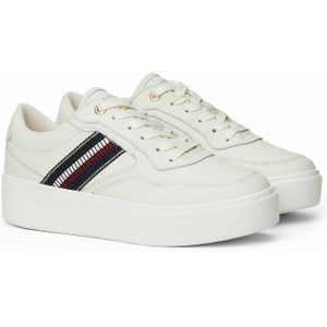 Leren sneakers plateforme Stripes TOMMY HILFIGER. Leer materiaal. Maten 39. Wit kleur