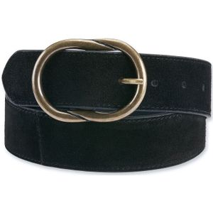 Riem in suèdeleer Laura PIECES. Leer materiaal. Maten 90 cm. Zwart kleur