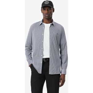 Gestreept hemd in popeline Slim fit LACOSTE. Katoen materiaal. Maten 44. Wit kleur