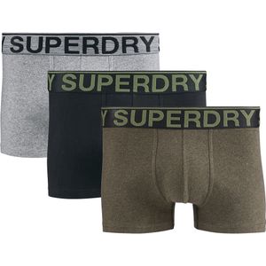 Set van 3 effen boxershorts SUPERDRY. Katoen materiaal. Maten M. Grijs kleur