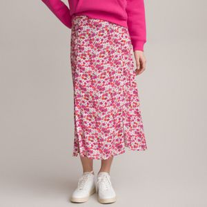 Halflange rok met knoopsluiting en bloemenprint LA REDOUTE COLLECTIONS. Polyester materiaal. Maten 34 FR - 32 EU. Multicolor kleur