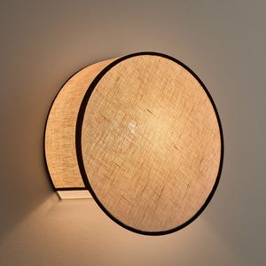 Ronde wandlamp in linnen Ø28 cm, Thade LA REDOUTE INTERIEURS. Linnen materiaal. Maten één maat. Beige kleur