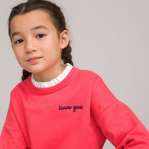 Sweater met 2 in 1 effect LA REDOUTE COLLECTIONS. Katoen materiaal. Maten 6 jaar - 114 cm. Oranje kleur