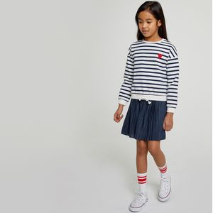 Gestreepte sweater, ronde hals LA REDOUTE COLLECTIONS. Katoen materiaal. Maten 4 jaar - 102 cm. Blauw kleur